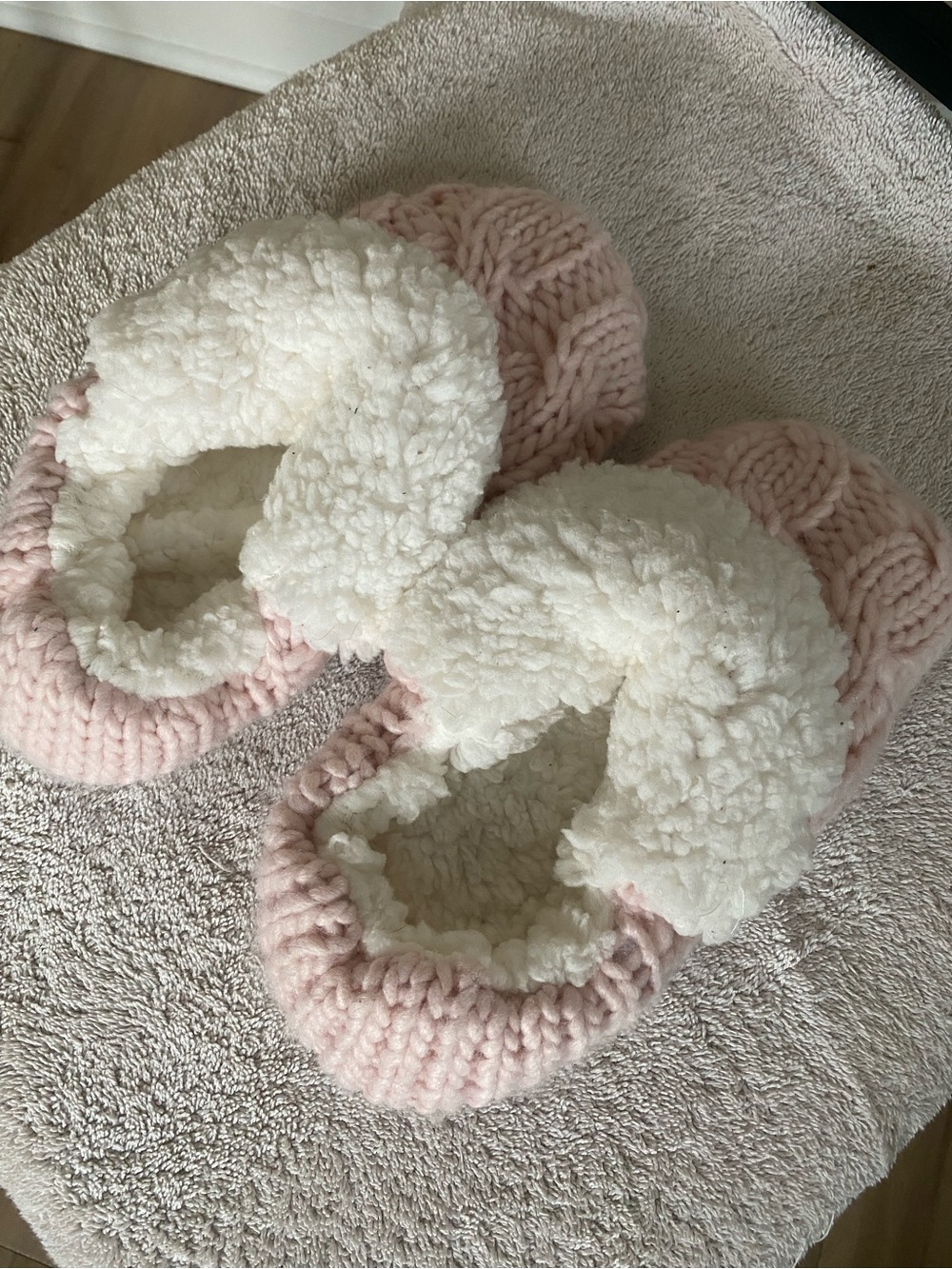 Bearpaw Pink Knit Sock Slippers